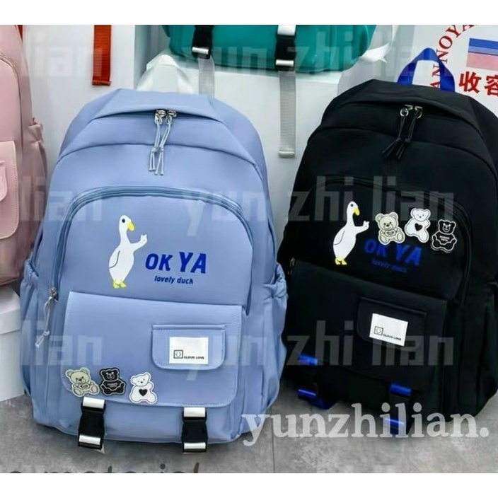 Balo ULZZANG học sinh cấp 2, cấp 3, balo du lịch mã 886605 hình chú vịt nghộ nghĩnh