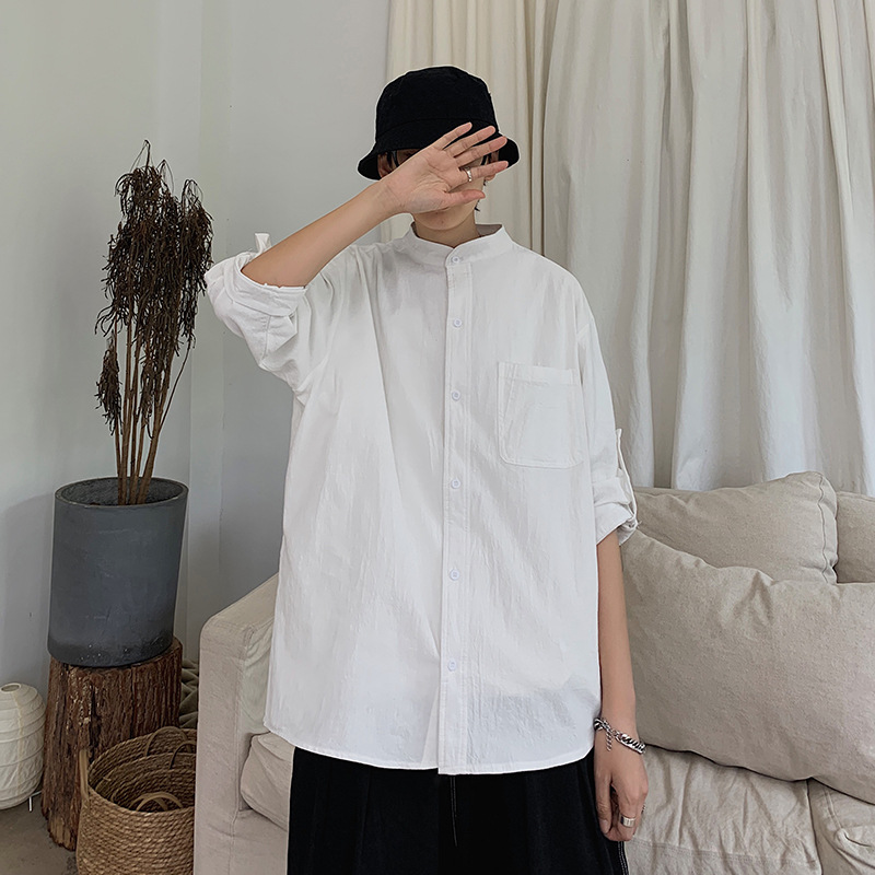 Áo Sơ Mi Cộc tay Màu Trơn Phong Cách Hàn Quốc Size S-2XL Cho Cặp Đôi | BigBuy360 - bigbuy360.vn