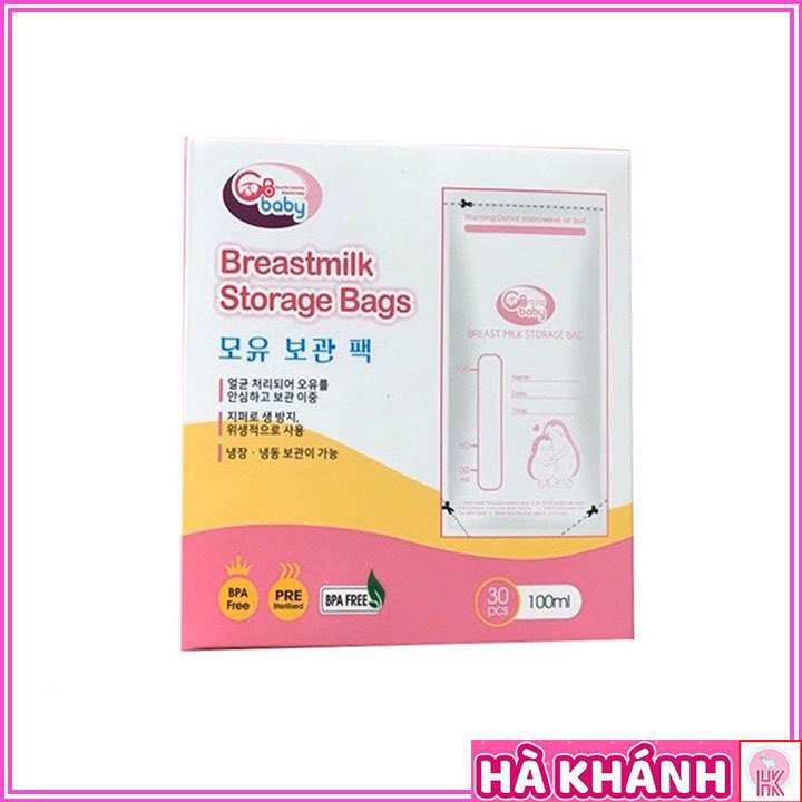 Túi trữ sữa GB Baby 100ml - Hộp 30 túi