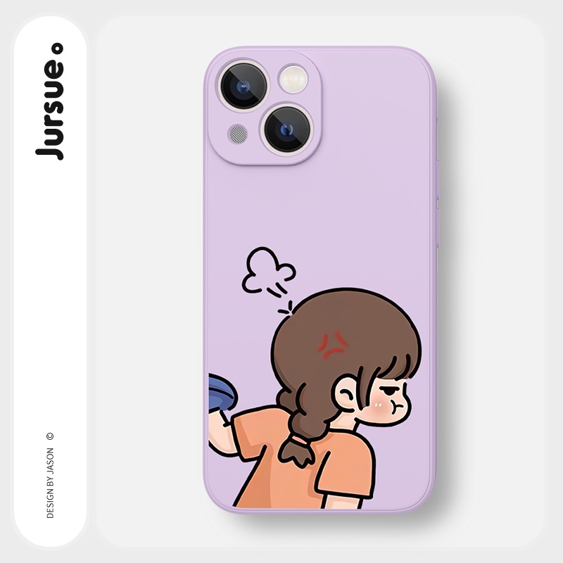 Ốp lưng JURSUE hoạt hình cặp đôi dễ thương đẹp Cho iPhone 14 13 12 11 Pro Max SE 2020 X XR XS 8 7 ip 6S 6 Plus kute Y2287