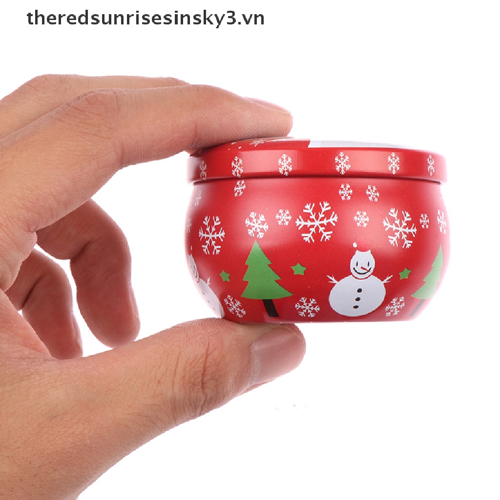 Hộp kim loại đựng kẹo/ làm nến phong cách Giáng sinh