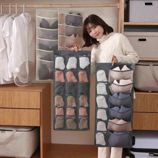 Túi đựng đồ lót - túi đựng đồ có móc treo - túi vải đựng đồ 2 mặt 30 ngăn