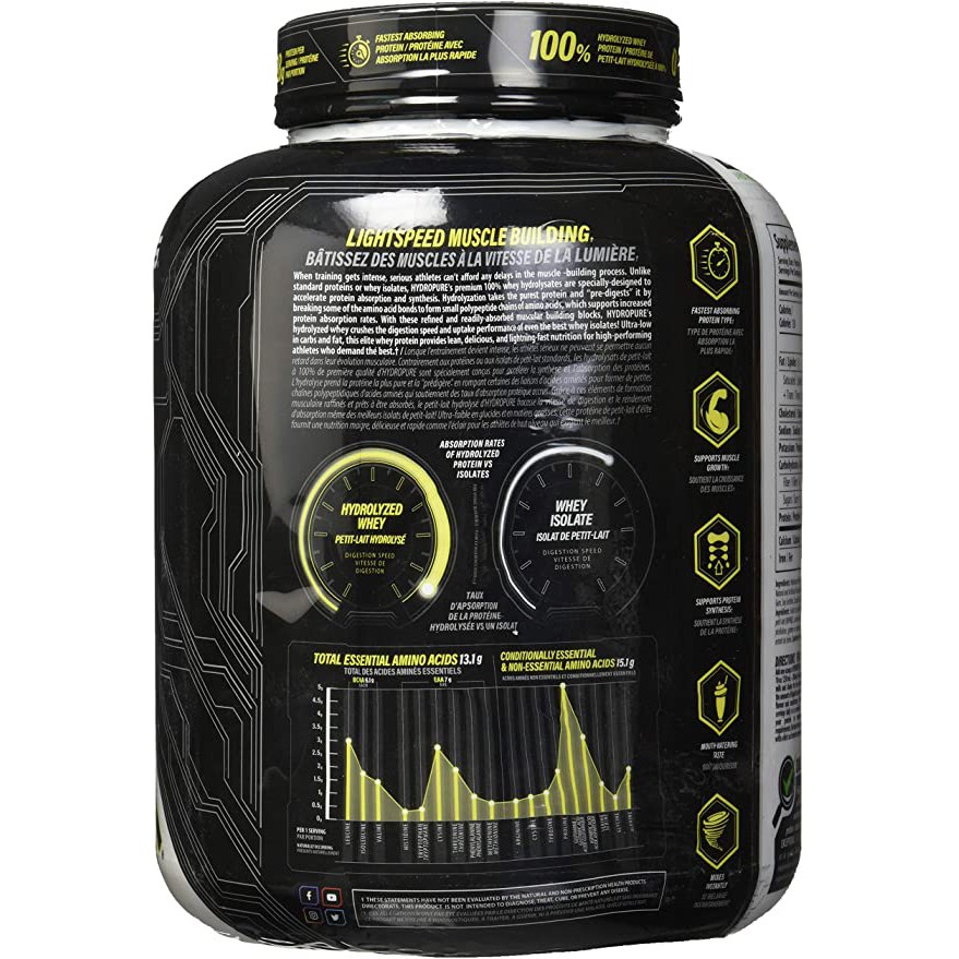 HydroPure Whey Protein Thủy Phân 100% 4,5 LBS  - Sữa Dinh Dưỡng Phát Triển Tăng Cơ, Giảm Mỡ Hiệu Quả, Tăng Cường