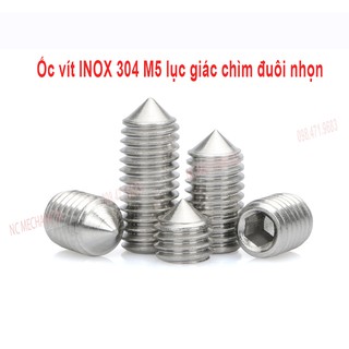 Ốc vít trí Inox 304 M5 lục giác chìm đuôi nhọn