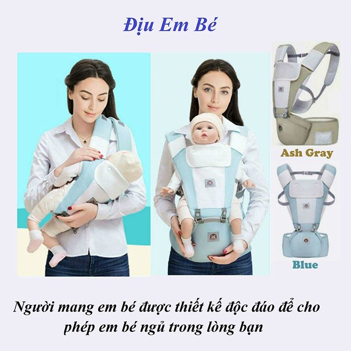 [ĐẠI HẠ GIÁ] Địu Ngồi Trẻ Em Có Đỡ Cổ Đa Chức Năng Thoáng Khí. Địu cho trẻ sơ sinh Kangaroo đa chức năng