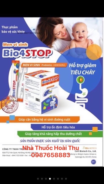 [ Kèm Quà Tặng ] Men Vi Sinh Bio4Stop - Giảm rối loạn tiêu hoá , đi ngoài, phân sống ( Chính hãng Hàn Quốc )