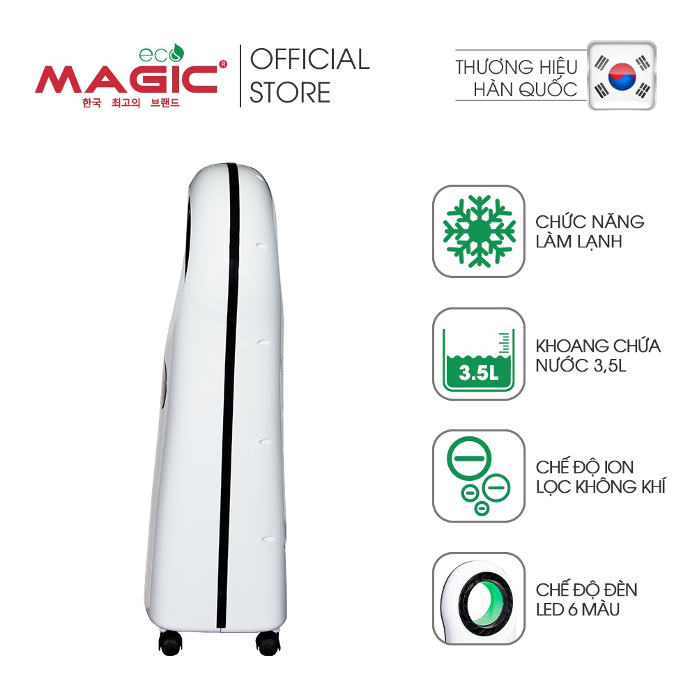 Quạt làm mát không cánh Magic Eco AC301,màn hình cảm ứng,lọc không khí tự động,bảo hành chính hãng