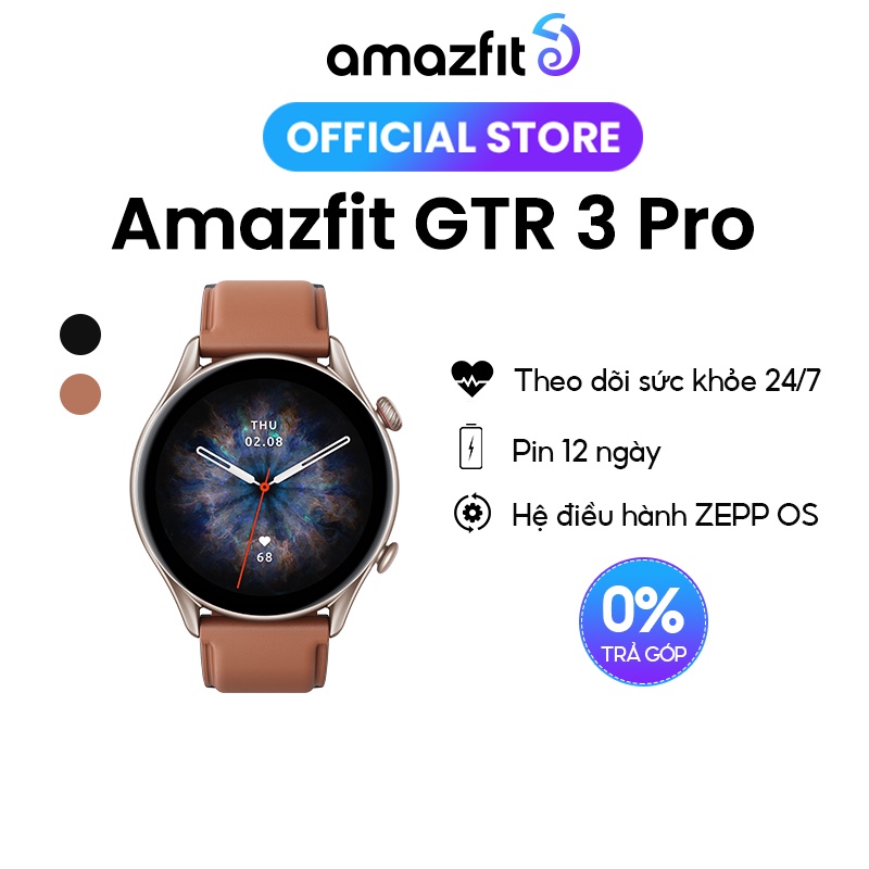 [Mã ELMAZ10 giảm 10% đơn 500K] Đồng hồ thông minh cao cấp Amazfit GTR 3 PRO - Pin 12 ngày - Tiếng Việt | Chính hãng