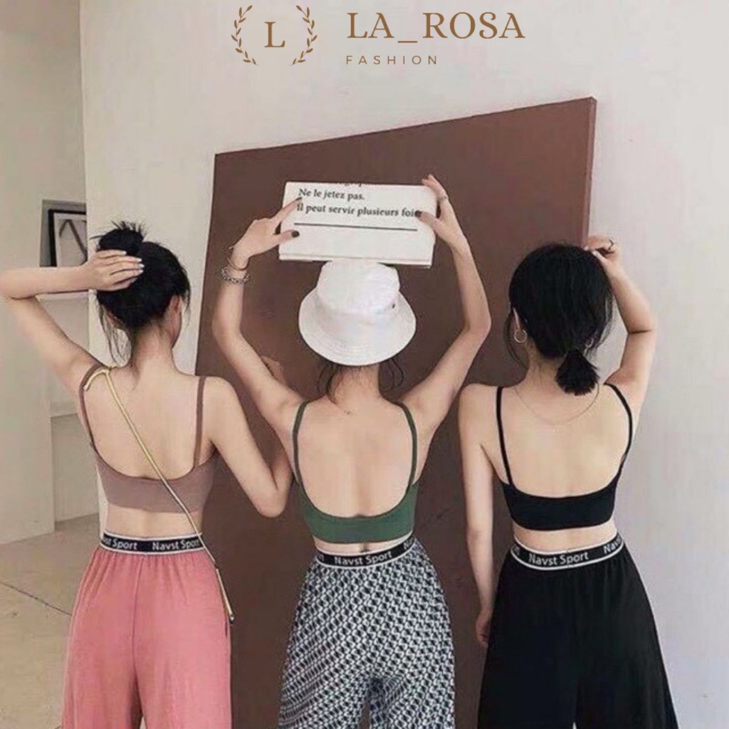 Áo Bra Tập Gym Len Tăm 🎀FREESHIP🎀 Bra 2 Dây Khoét Lưng Chữ U - Áo Ngực Không Gọng LAROSA 367