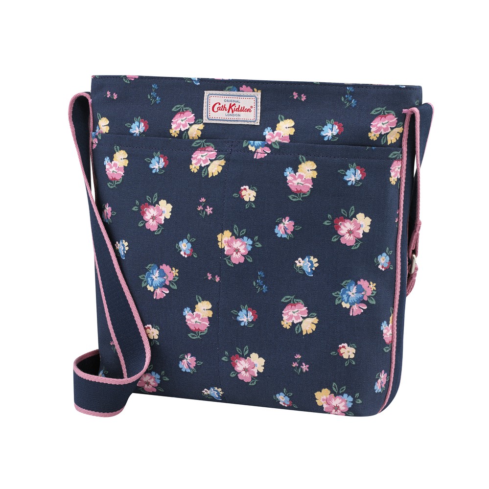 Cath Kidston - Túi đeo chéo Zipped Messenger Bag Park Meadow Bunch - 983990 - Navy