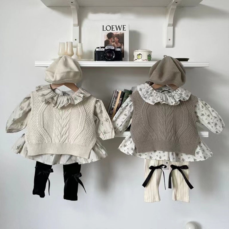 Áo Khoác Dệt Kim Không Tay Thời Trang Thu Đông Phong Cách Hàn Quốc Mới Cho Bé Sơ Sinh OY3Z