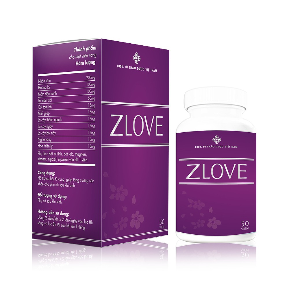 Viên Uống ZLOVE - Hỗ trợ co hồi tử cung, giúp tăng cường sức khỏe cho phụ nữ khi sinh