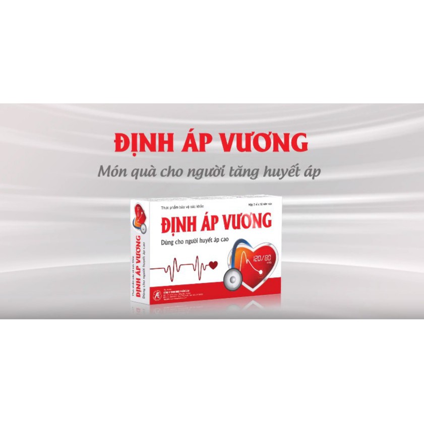 Định Áp Vương - Hỗ trợ Cao Huyết Áp, Tăng Lipid Máu, Đái Tháo Đường, Xơ Vữa Động Mạch, Béo Phì (Hộp 30v) [Chính Hãng]