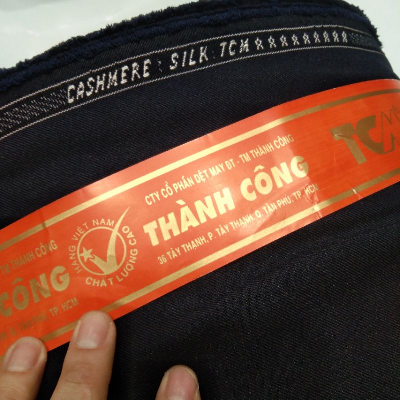 Vải may quần tây hiệu Thành Công 9 sao màu xanh đen