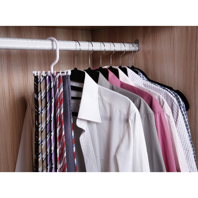 Móc Nhựa Treo Cà Vạt 20 Kẹp Đa Năng Xoay Được