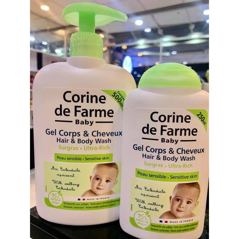 Tem chính hãng gel gội và tắm bé dành cho da nhạy cảm Corine de farme