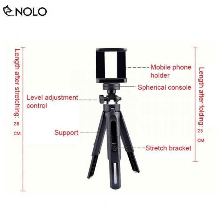 Combo Tripod 3 Chân Mini TT01 Kèm Remote Bluetooth 3.0 AB Shutter Cho Điện Thoại