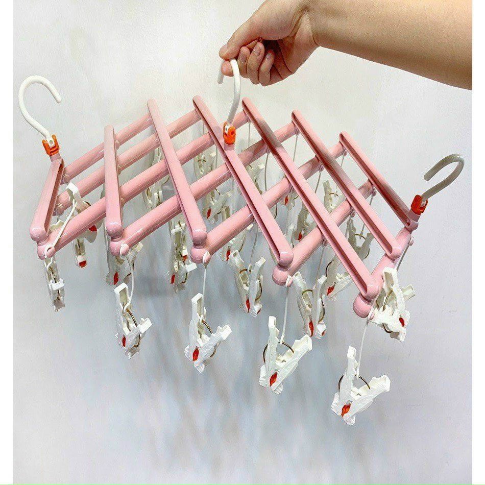 Móc Chùm Treo Quần Áo Cho Bé Với 29 kẹp kiểu ZicZac có thể gấp gọn tiện lợi mesocshop