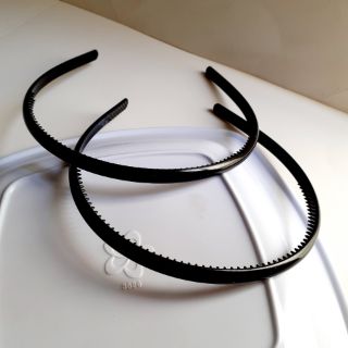 Bờm Cài tóc trơn màu đen nhựa mềm (bản 8mm)