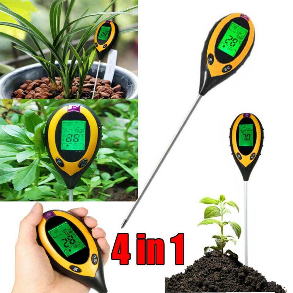 Máy Đo Nhiệt Độ Đất Trong Vườn 4 Trong 1 Có Màn Hình LCD Hiển Thị Nhiệt Độ Và Độ Ẩm / Nhiệt Độ