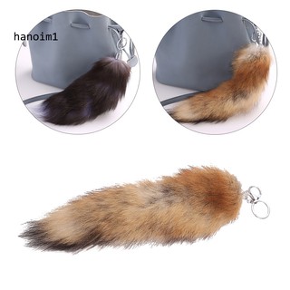 Móc khóa đuôi cáo giả cỡ lớn dùng trang trí túi xách/xe ô tô