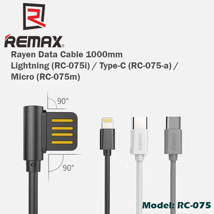 Cáp sạc Remax RC-075 - dành cho Android và IOS