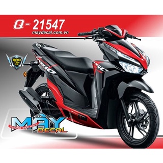 Tem rời dán xe vario 150 indo đỏ đen nhám - Bi Decal