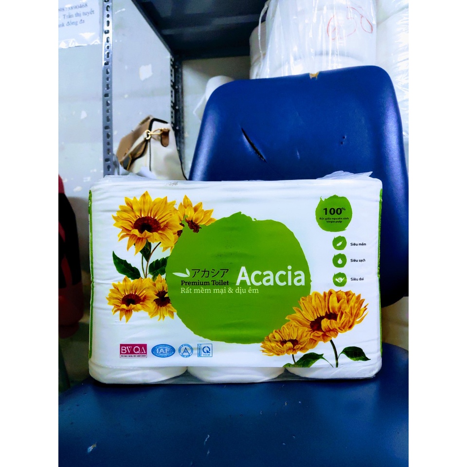 Giấy vệ sinh không lõi cao cấp  ACACIA-6 cuộn trọng lượng 950g