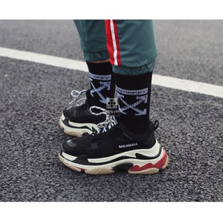 Tất Off White Marble Hight 01