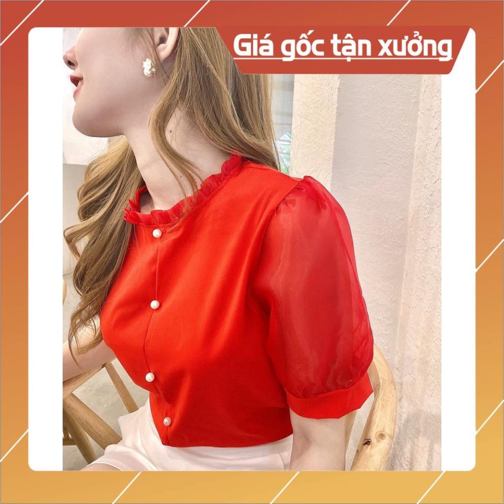 [Chất lượng số 1] Áo sơ mi nữ cổ sếp ly thời trang tay lưới Gloria GL34 | BigBuy360 - bigbuy360.vn
