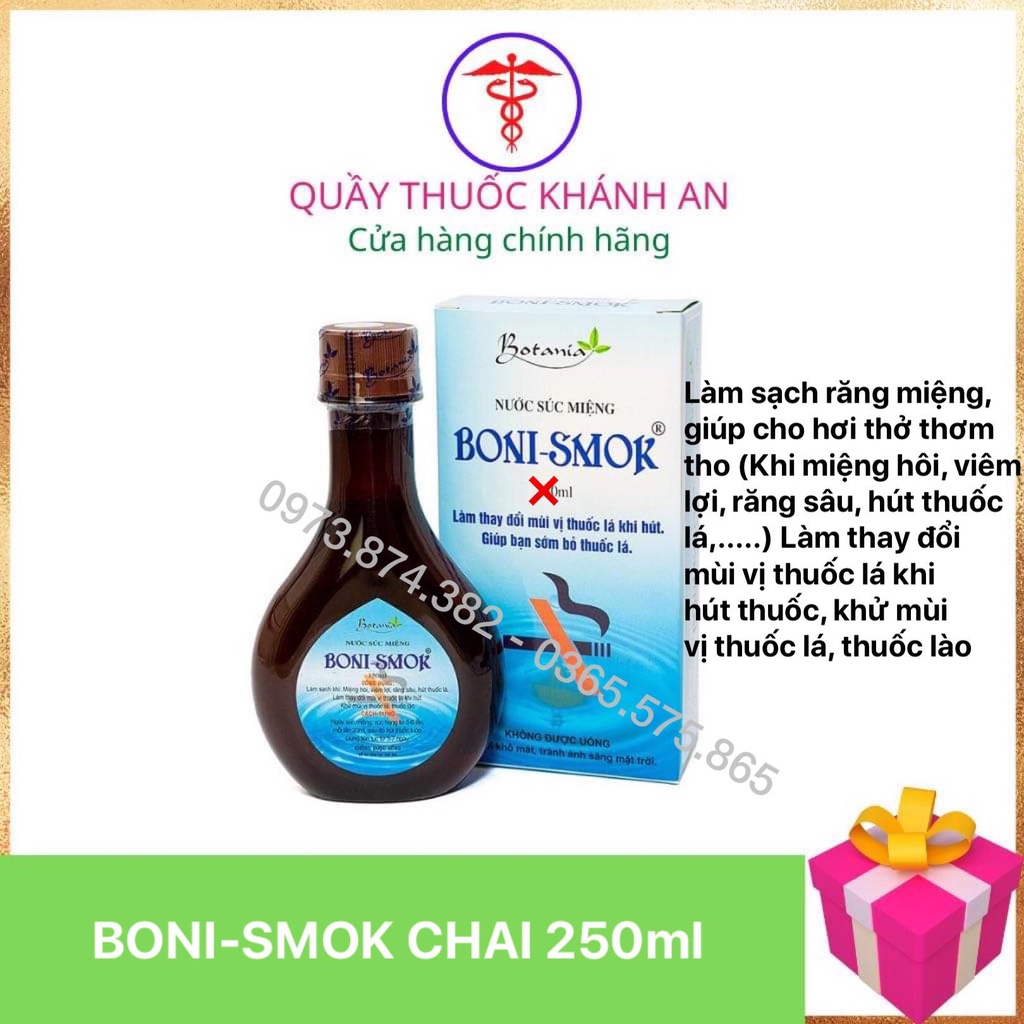 BONI SMOCK- Nước súc miệng cai thuốc lá thật thật hiệu quả 250ml