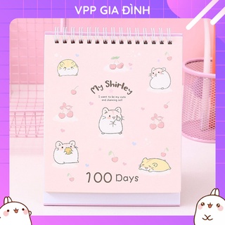 Sổ Kế Hoạch Lò Xo 100 Ngày - 100 Days Daily Planner Notebooks Chuột Hamster (19 x 15 cm) Ghi Chú Giấy Note
