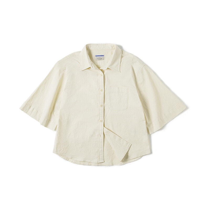 Maden brand Áo Sơ Mi Cotton Lanh Tay Loe Dáng Rộng Phong Cách Retro Nhật Bản Cho Nữ