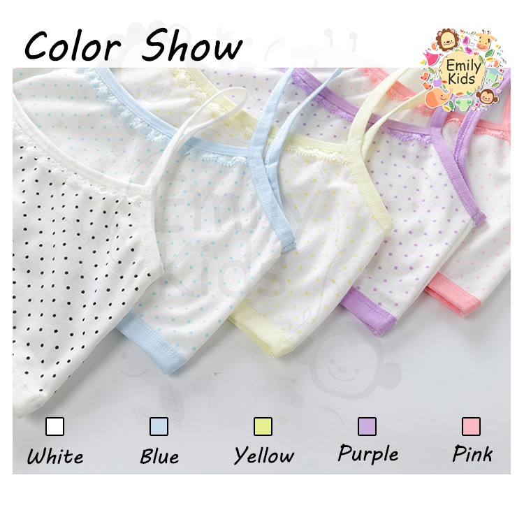 Áo Ngực Cotton Không Gọng Dây Co Giãn Dành Cho Bé Gái 8-16 Tuổi