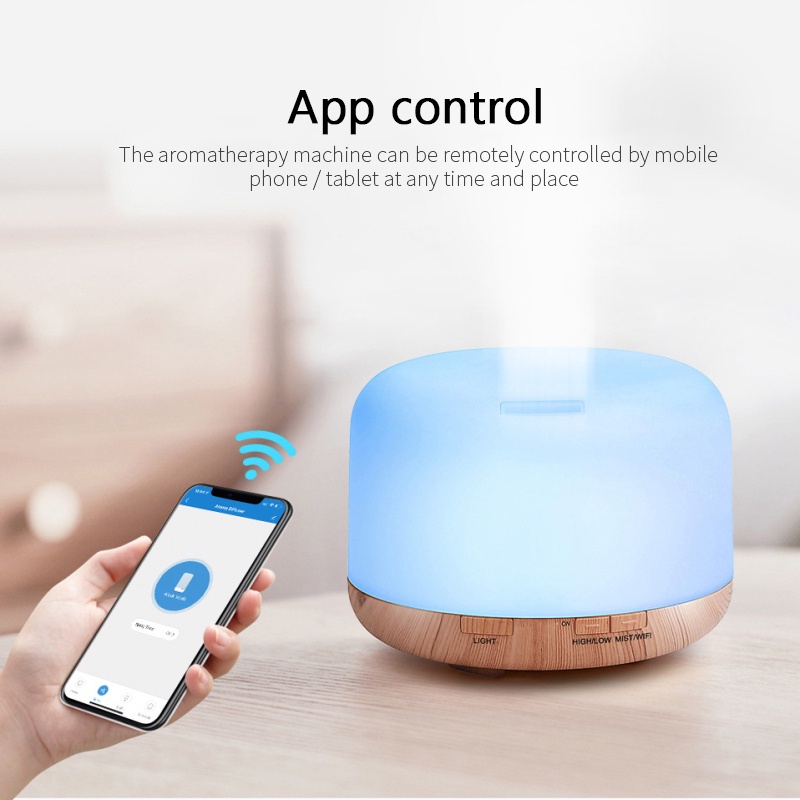 GOOGLE Thông Minh Máy Khuếch Tán Tinh Dầu Điều Khiển Qua Ứng Dụng Điện Thoại Kết Nối Wifi 500ml