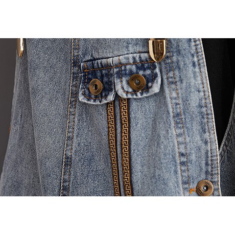 (Q011-Có ảnh thật) Quần yếm jean nữ phối dây họa tiết da báo cá tính (size S-XXL fit đến 75kg) | BigBuy360 - bigbuy360.vn