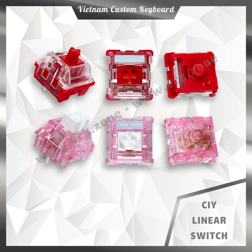 CIY Linear Switch | Evo Red 60g | Sakura 45g Pre-Lubed | Màu Đẹp | TTC Love | VCK