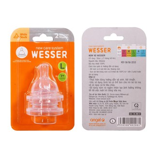 Núm vú bình sữa wesser đủ size