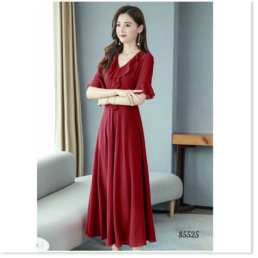 ĐẦM DỰ TIỆC VOAN Ý SANG TRỌNG , TÔN DÁNG , CHE KHUYẾT ĐIỂM , DÀNH CHO CÁC QUÝ CÔ / SP CÓ ĐỦ SIZE LANA FASHION