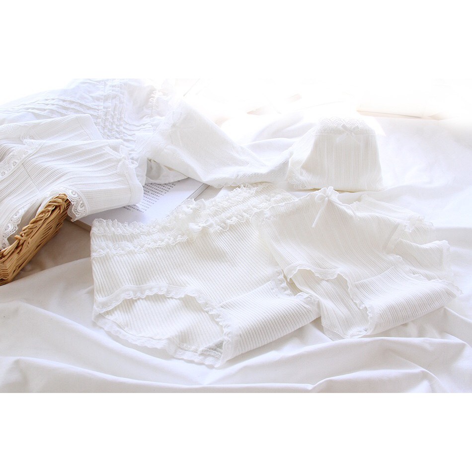 [Siêu Xinh] Quần Lót Cotton Nữ Dễ Thương Màu Trắng Co Giãn BigSize Mainia Shop