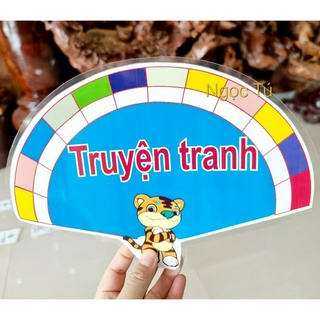[Trang trí thư viện] Sét Thư viện lớp em Mẫu Quạt kèm băng dính dán tường. Trang trí lớp học, hoặc phòng Thư viện.