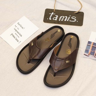 Dép kẹp quai da nam tamis 586-1
