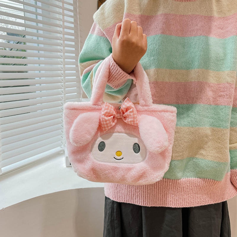 Cute Plush Tote Bag Handbag - Cartoon Small Satchel