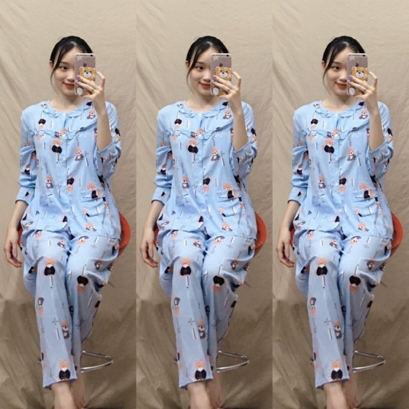 Bộ lanh sau sinh cúc giữa loại đẹp cho mẹ 40-70kg (nhiều mẫu)