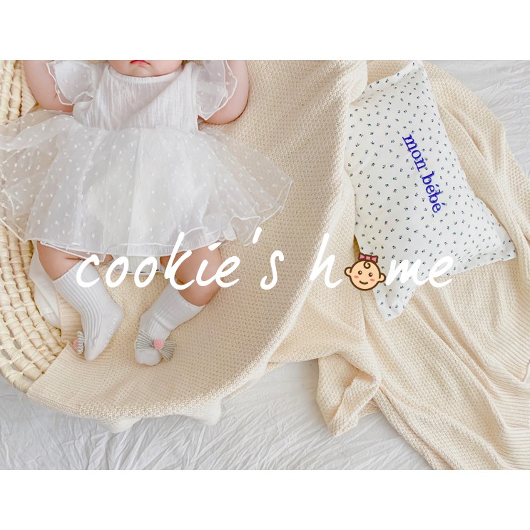 [Cookie'sHome x princess] Bộ body trắng kèm nơ coton voan tuyết cho bé gái sơ sinh chụp thôi nôi đầy tháng studio
