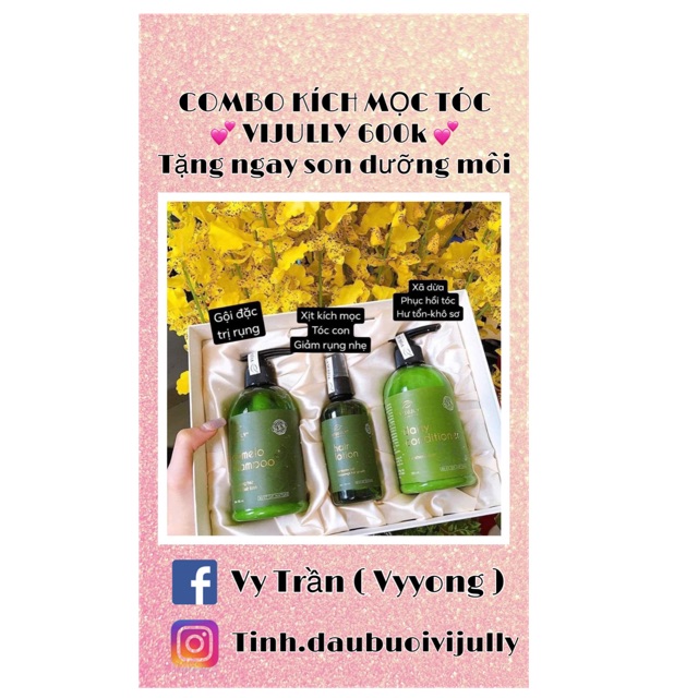 ❌ COMBO KÍCH MỌC TÓC - TINH DẦU BƯỞI VIJULLY ❌