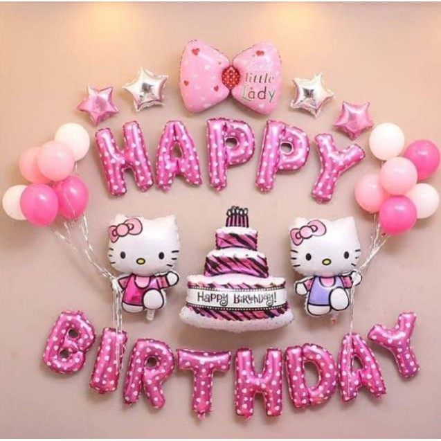 Sét bóng happy birthday kèm bơm