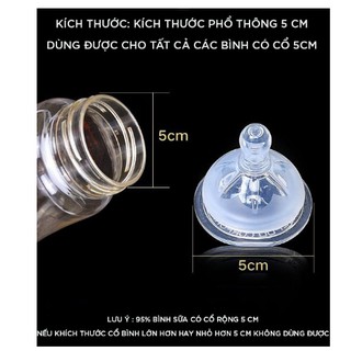 Núm Ty Bình Sữa Siêu Mềm Cho Bé Cổ Rộng S/M/L/XL