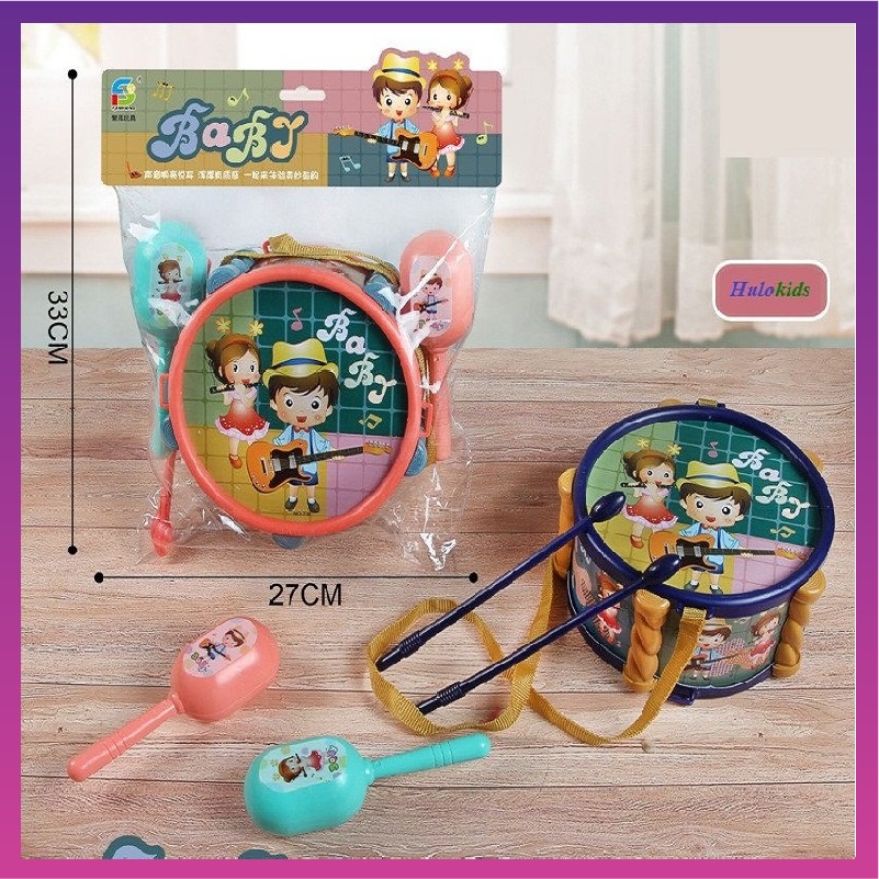 {Loại 1} Bộ đồ chơi trống, kèn, lục lạc phát triển giác quan - trí thông minh cho bé