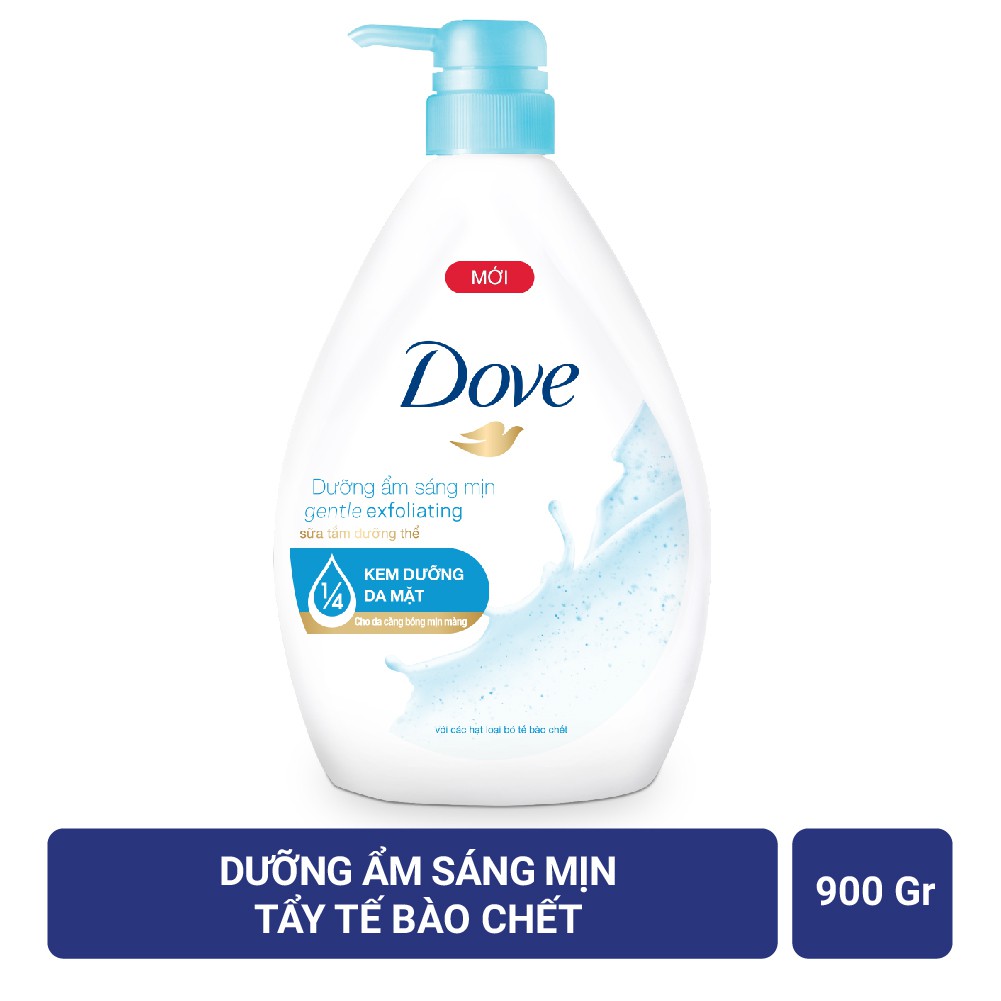 Sữa tắm dưỡng thể Dove với 1/4 kem dưỡng da mặt cho da căng bóng mịn màng 900g | BigBuy360 - bigbuy360.vn